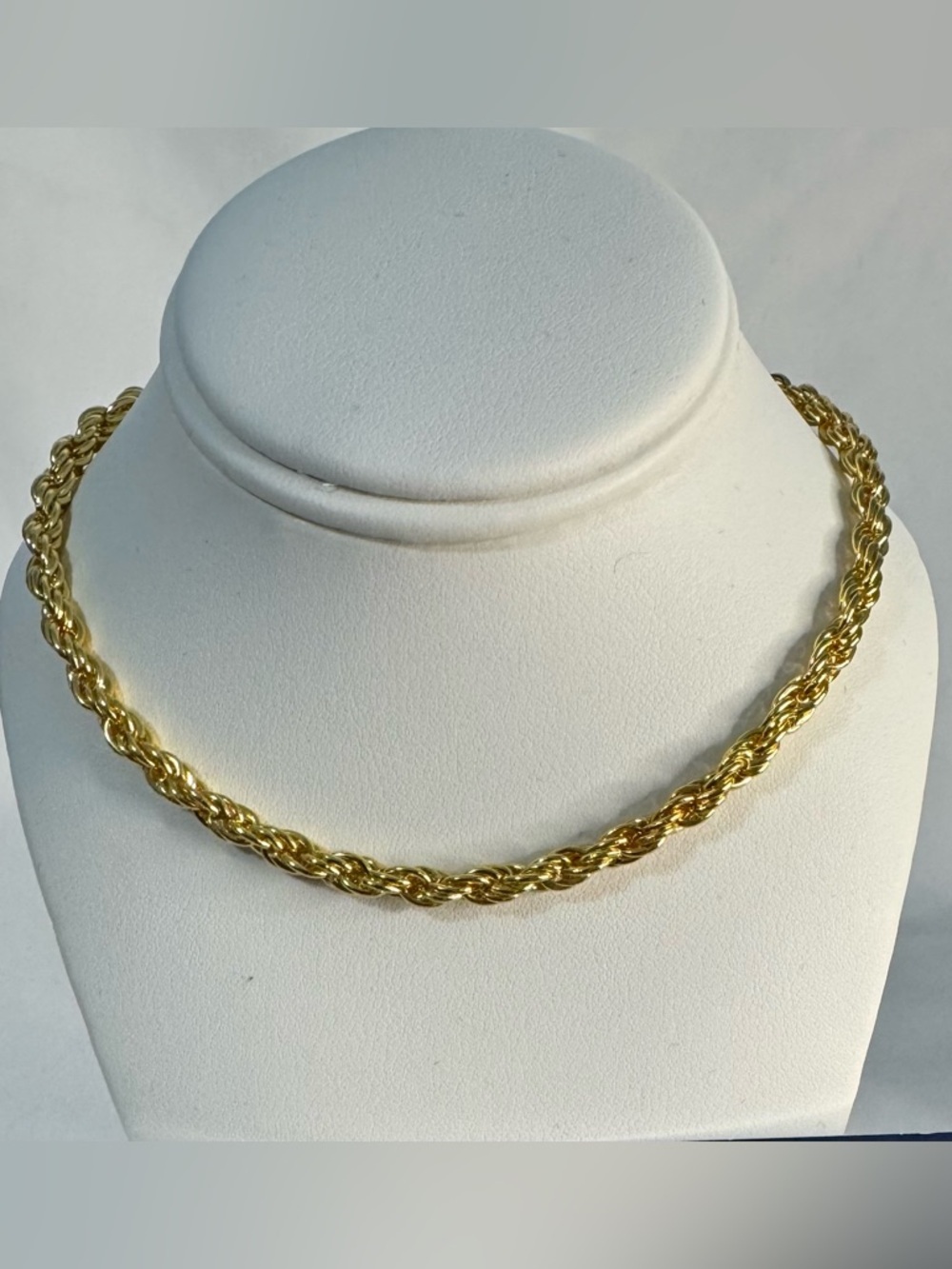 14KGP Rope Chain Necklace Gold Tone Classic 22.5” San Tropez Collezioni - Picture 8 of 9